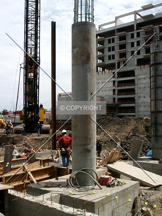 Column near the northwest corner