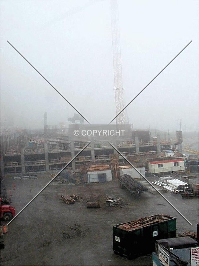Parking levels beginning to rise to elevated roadway - January 18, 2003