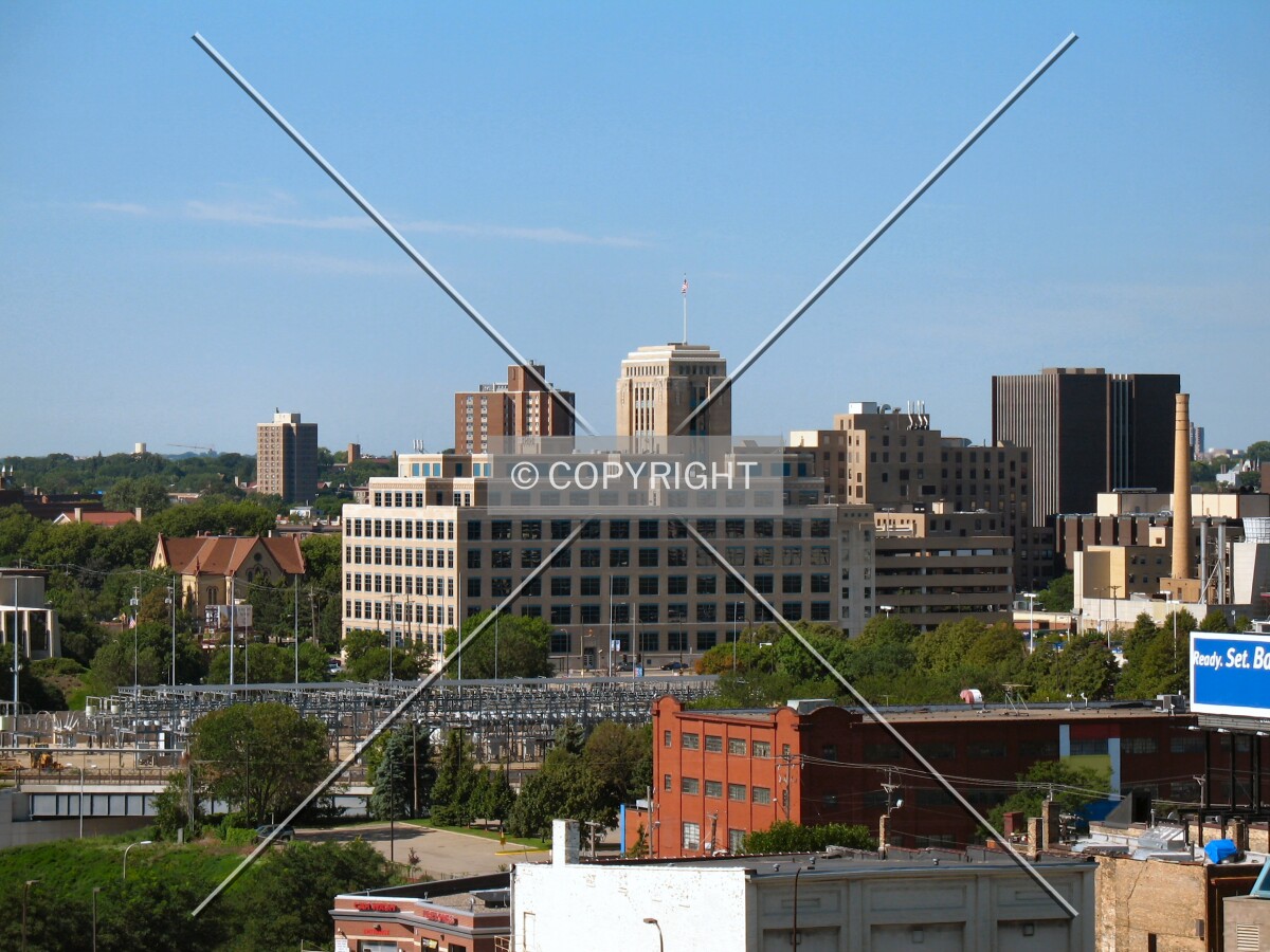 Elevated view from the northeast