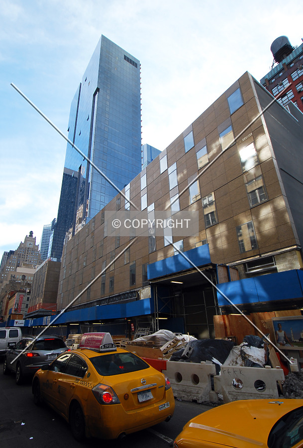 Viewed along West 43rd Street from the northwest