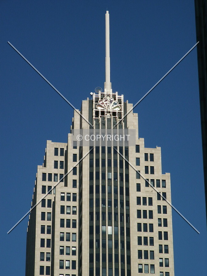 Top of the building from the west