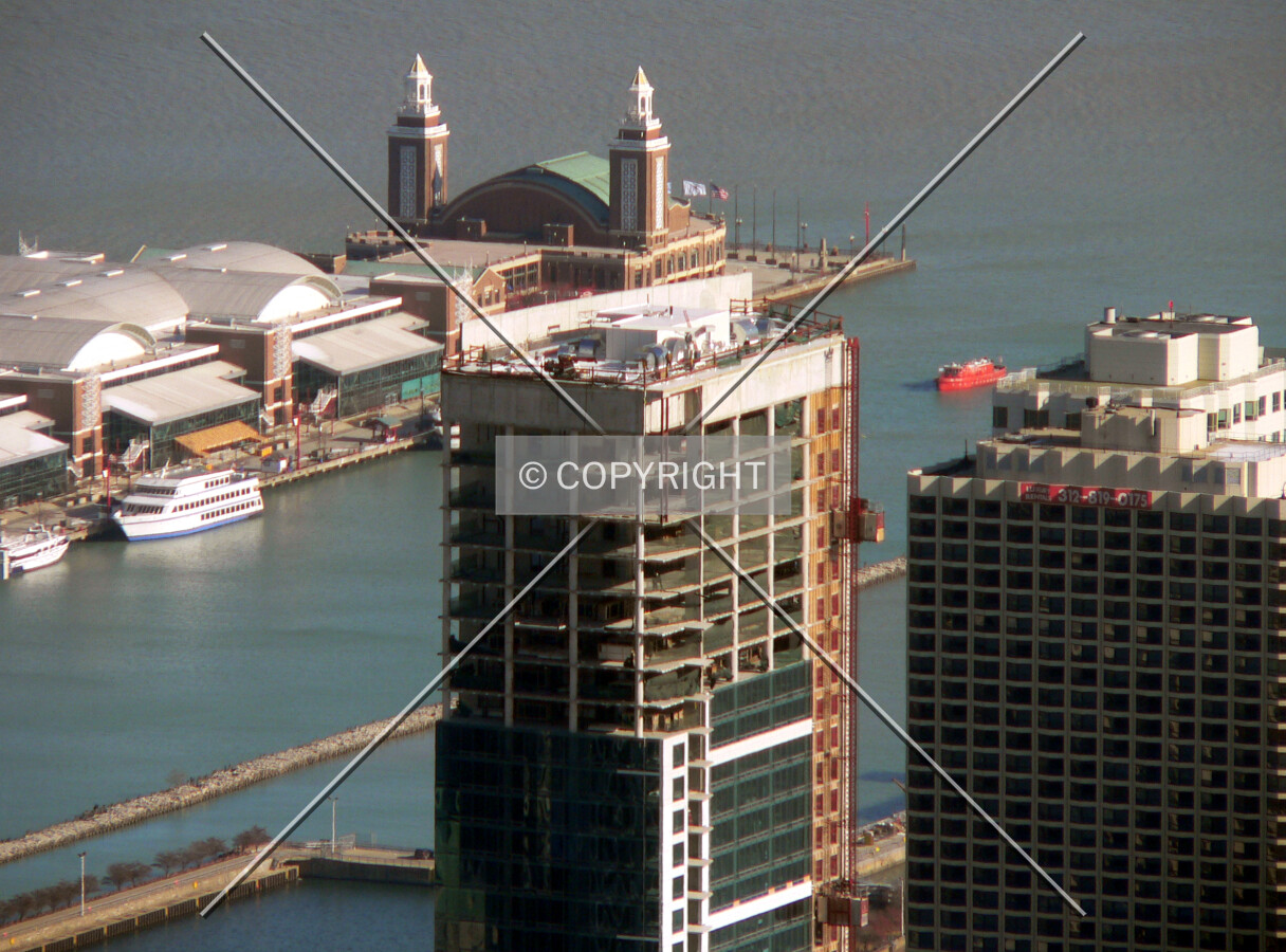 View of the top of the building from the 103rd floor of the Sears Tower
