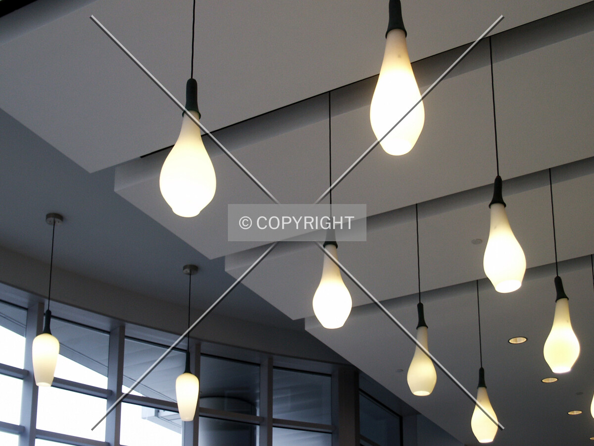 Ceiling lamps in the lobby