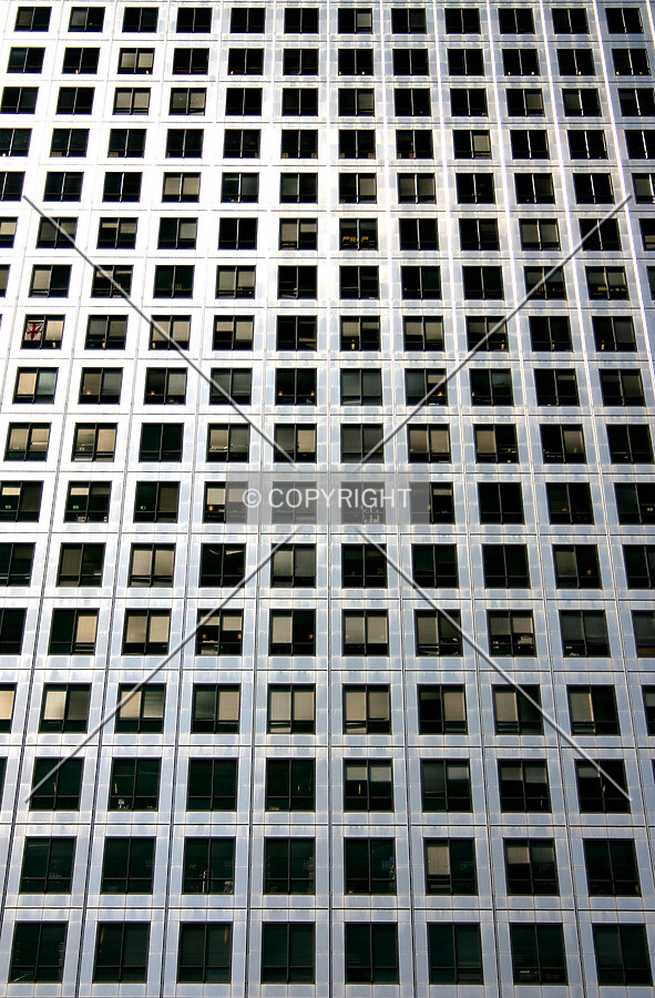 Windows surrounded by stainless steel cladding
