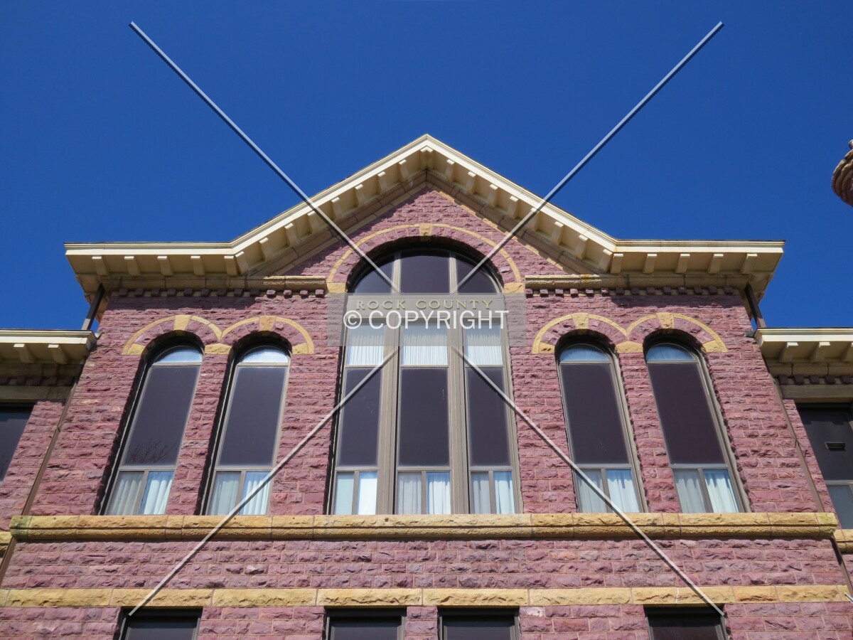 Top of the east facade