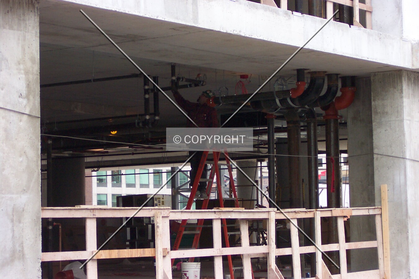 At work on the plumbing systems