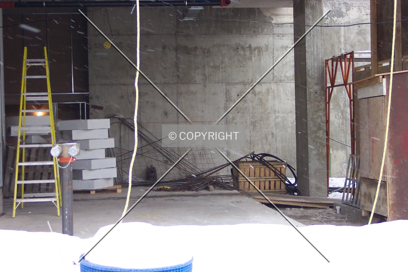 Wiring being installed in the ceilings