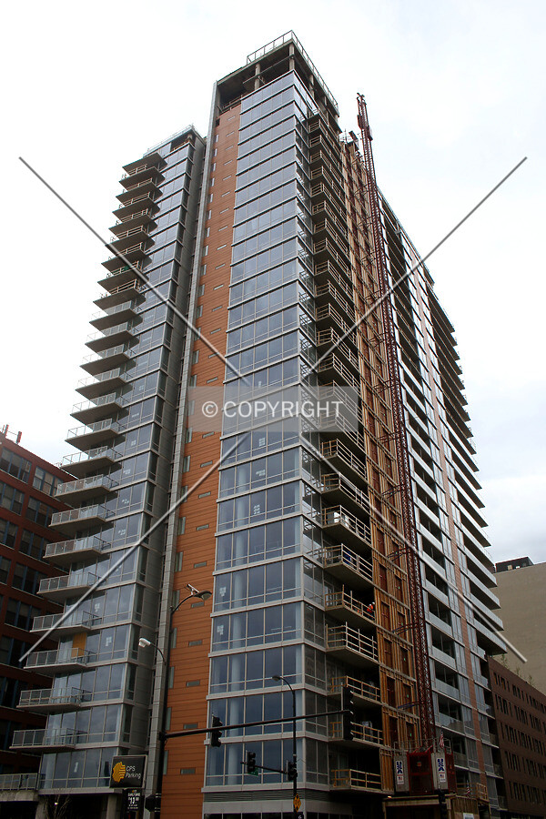 Looking up the southeast corner