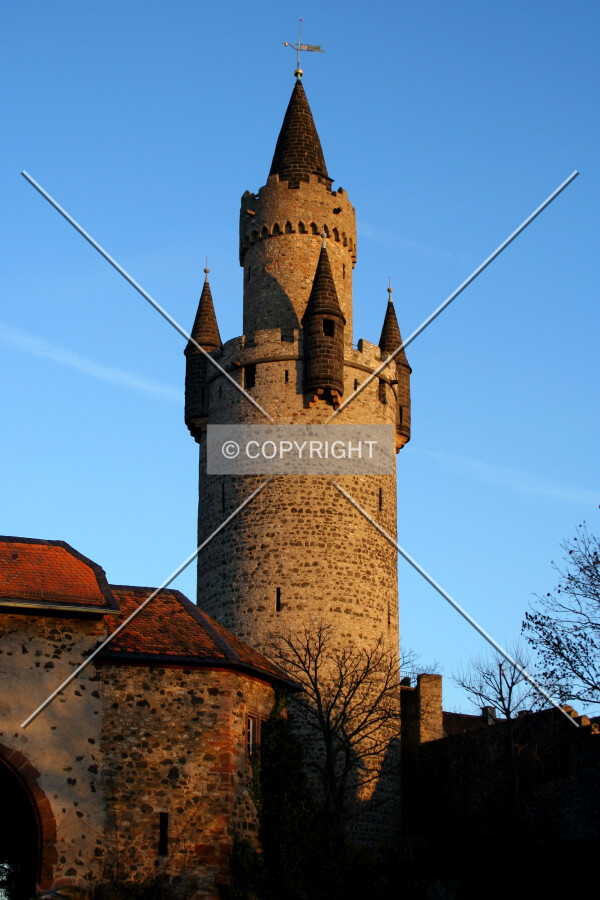 View from outside the castle gate, looking east