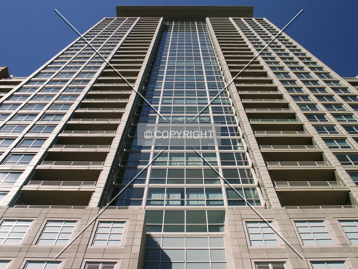 Looking up from the main entrance