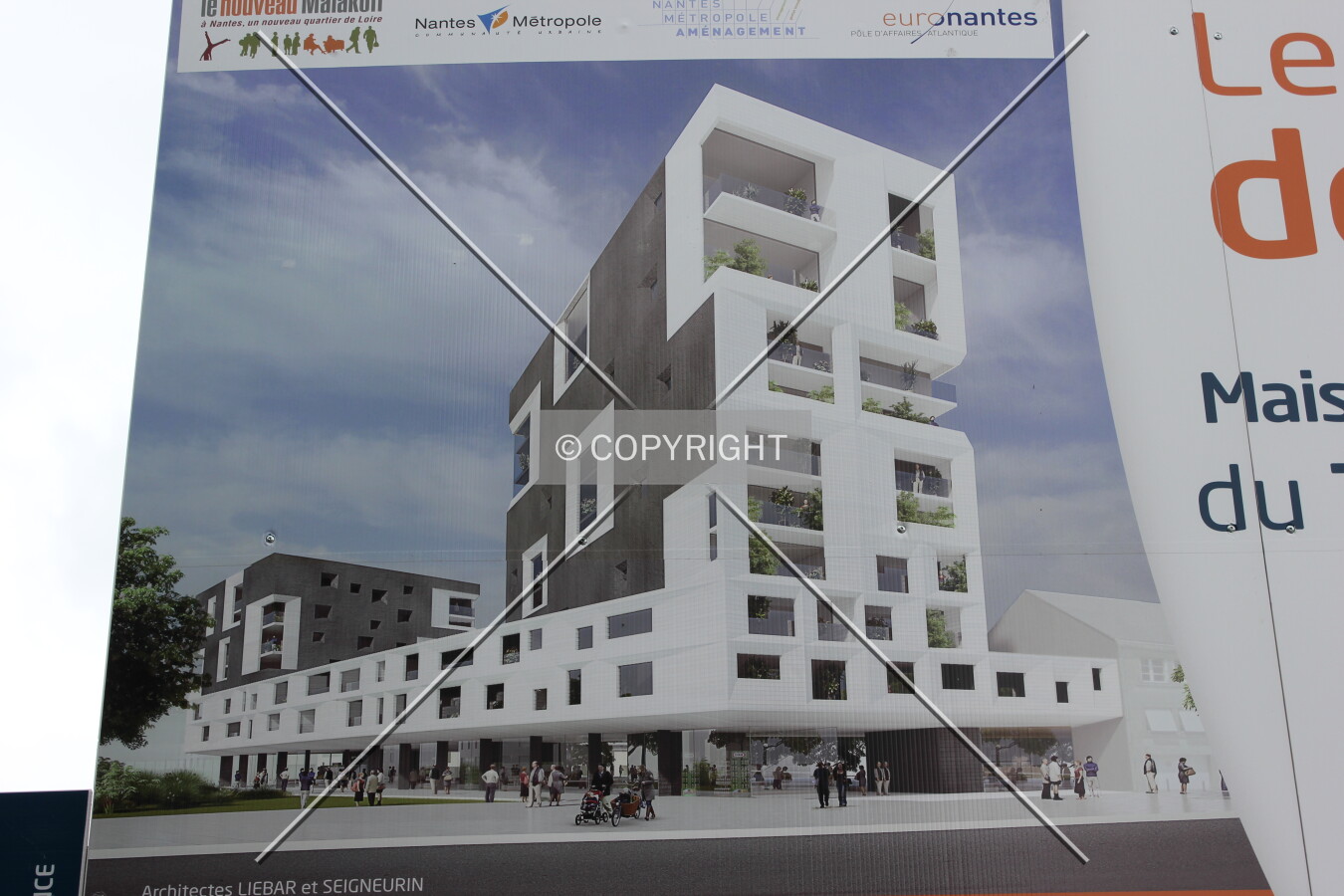 Rendering displayed at the construction site.