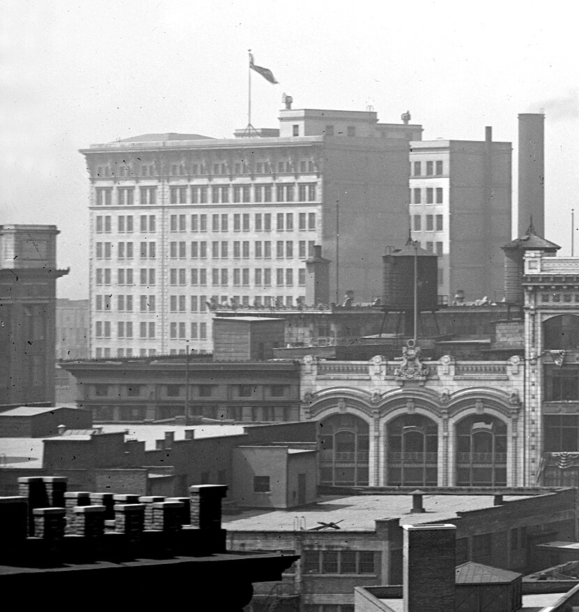 Vintage view from the northeast before construction of the Book Tower