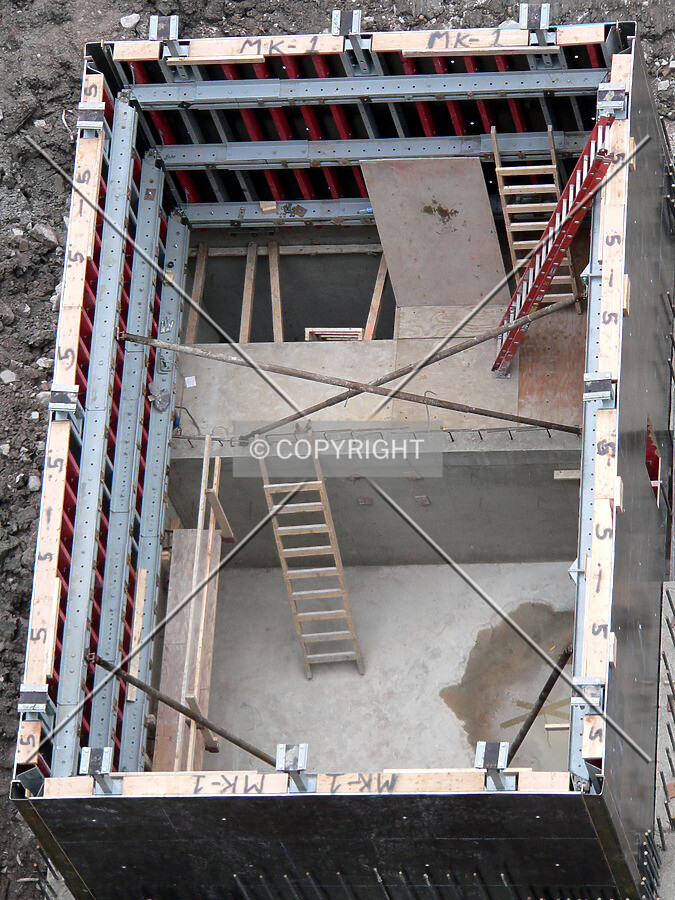 The southern elevator core pit