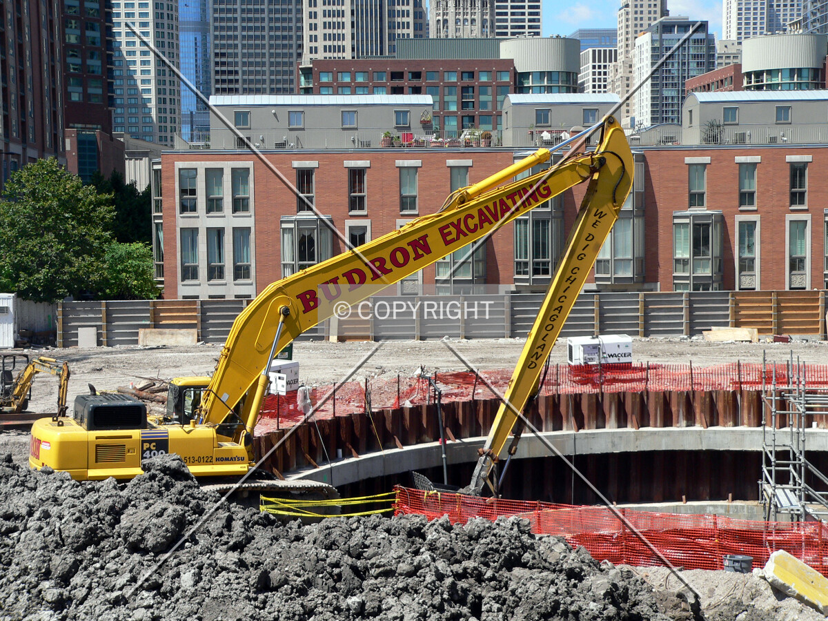 Excavating in the core area as seen from Lake Shore Drive