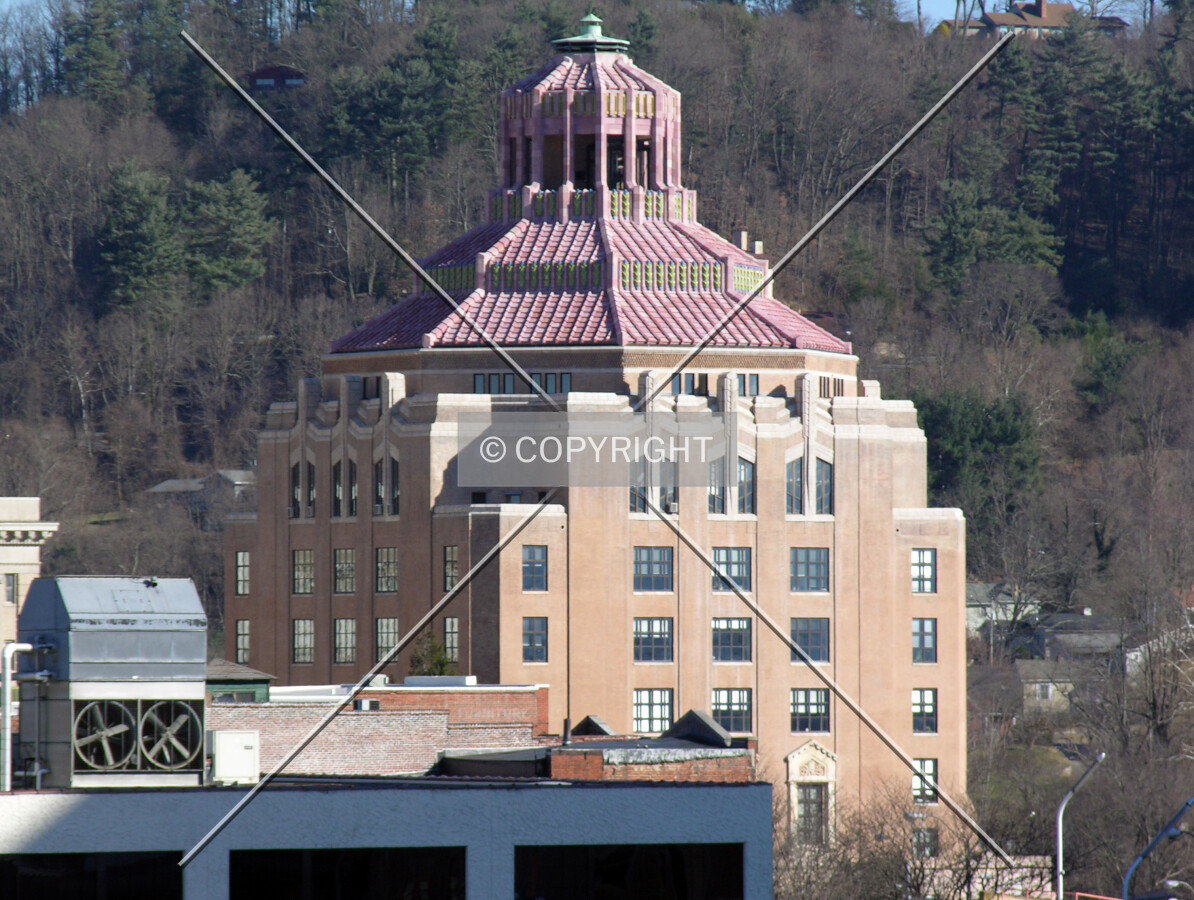 Looking southeast from atop the Civic Center parking garage