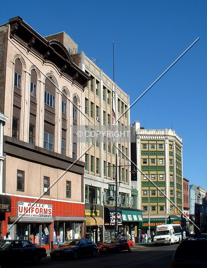 View from the south across Main Street with the Elbow Building to the right