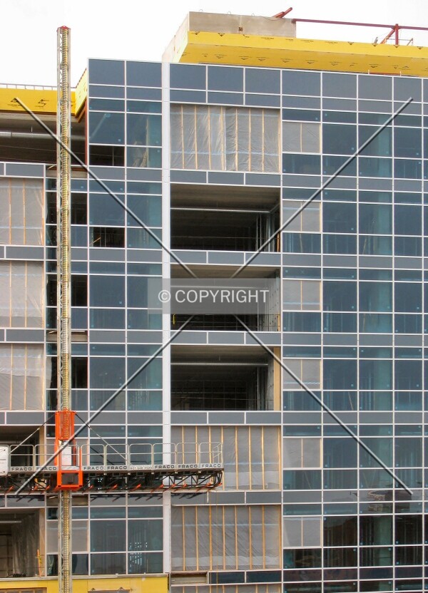 Inset balconies facing downtown