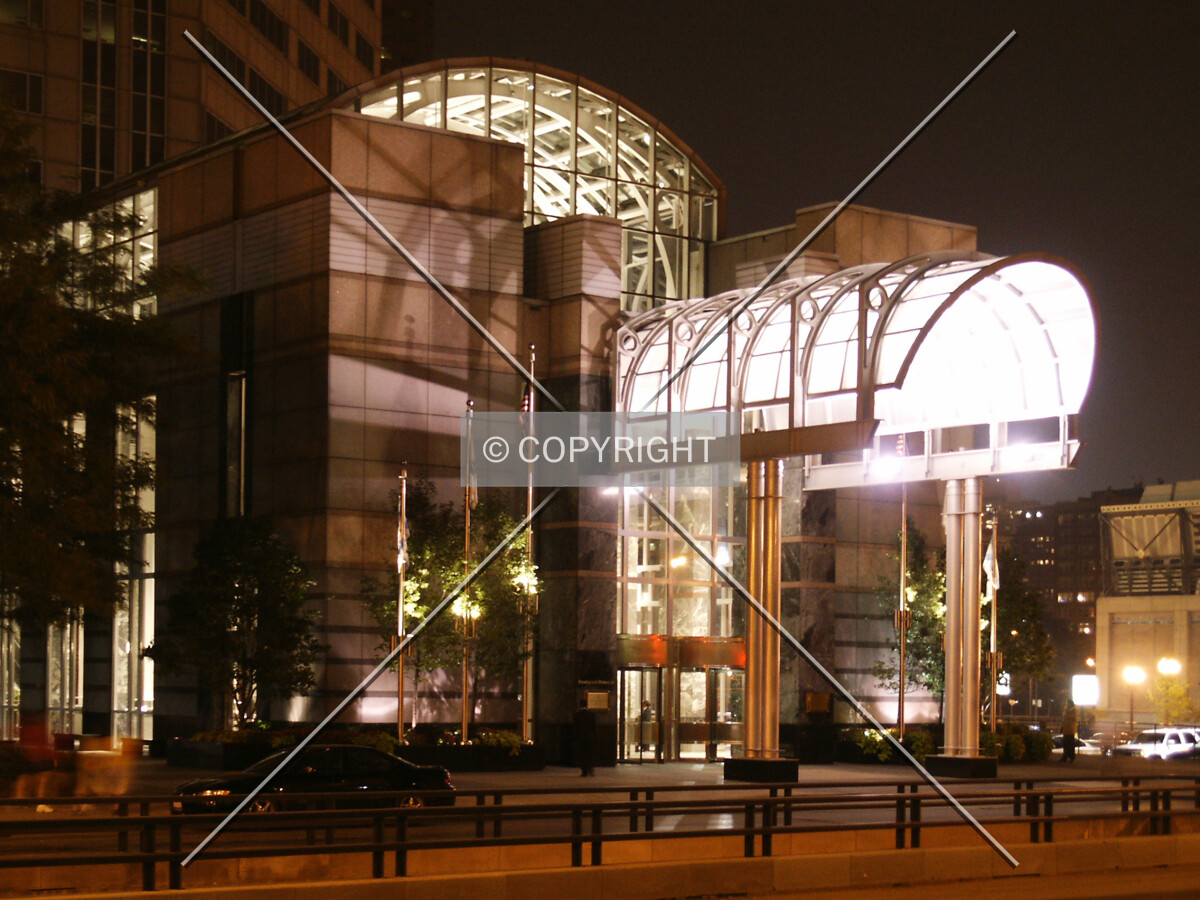 Front entrance at night