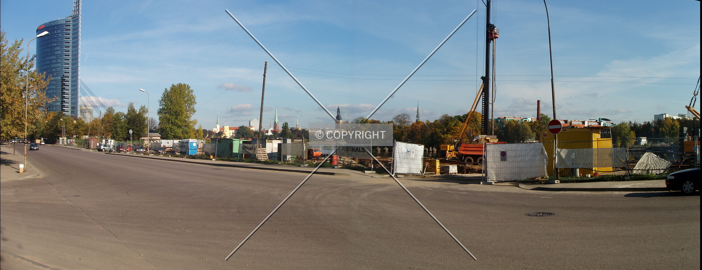 Panoramic view of construction site from Balasta danbis