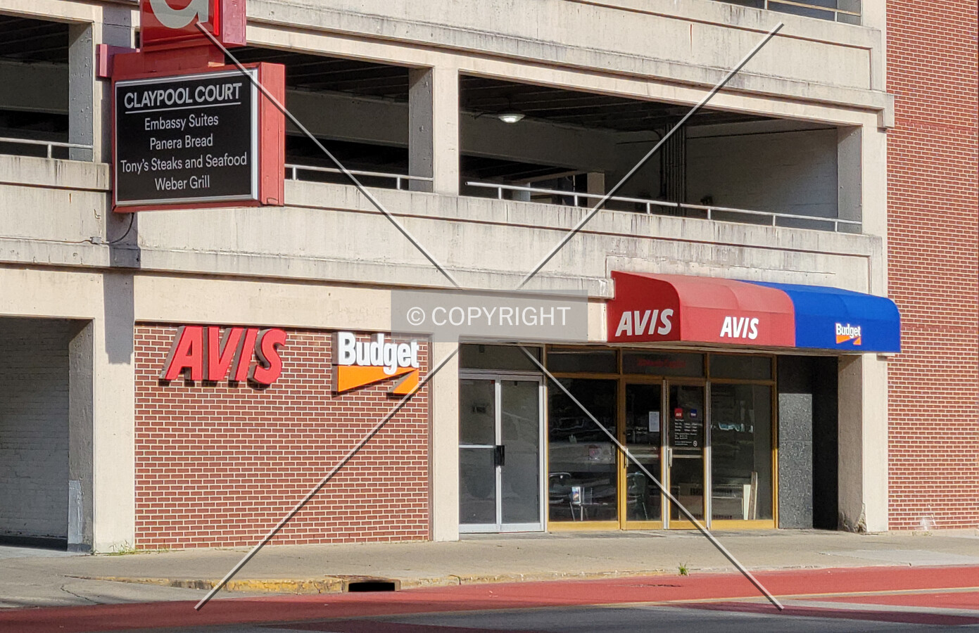 Avis and Budget entrance; June 26, 2021