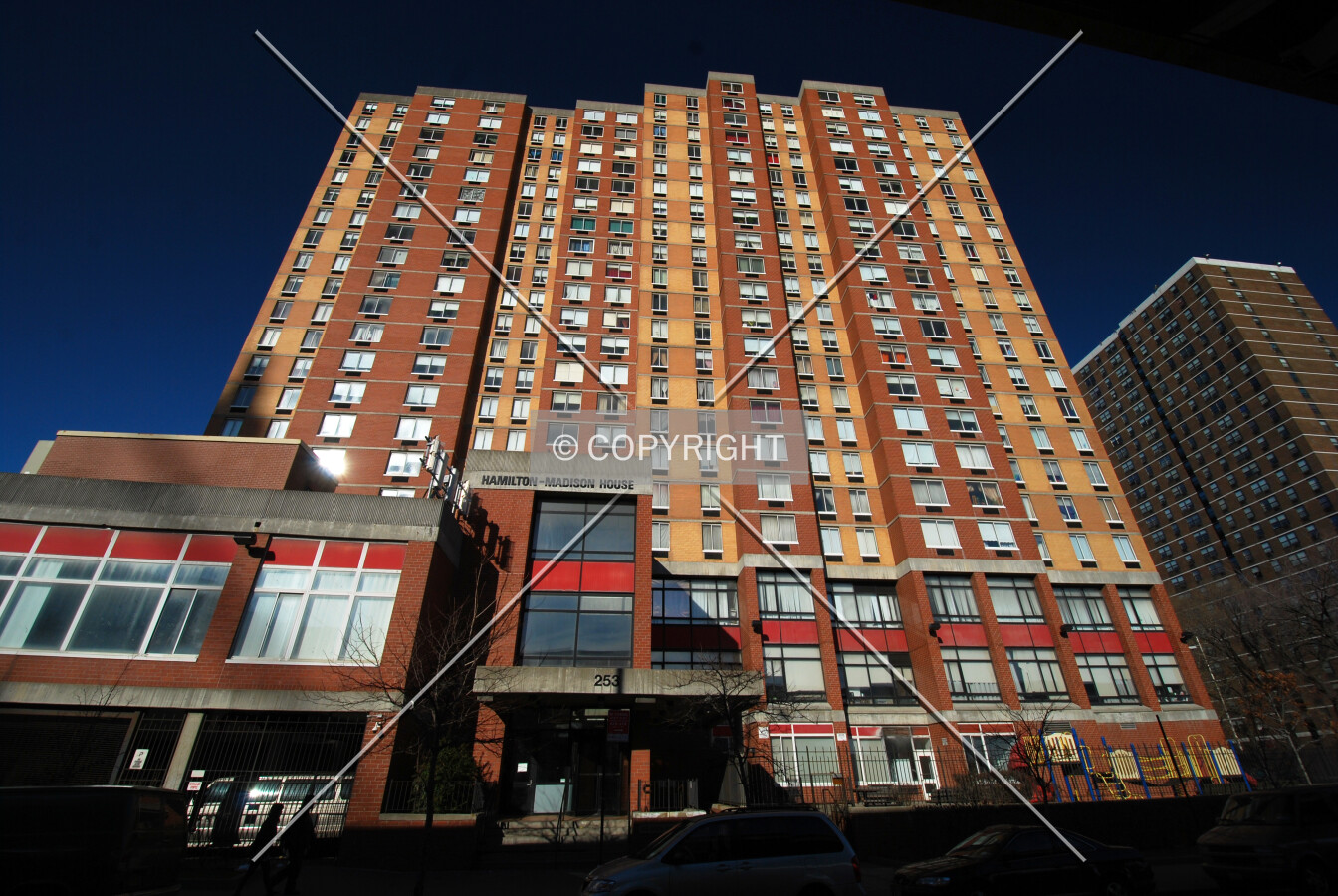Looking up from along FDR Drive