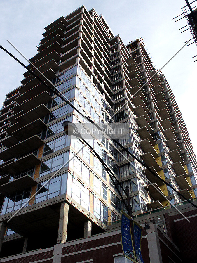 Looking up from the northwest