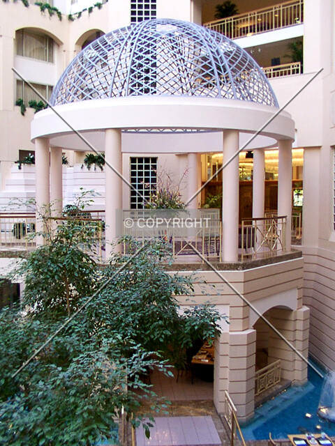 Gazebo in the corner of the atrium