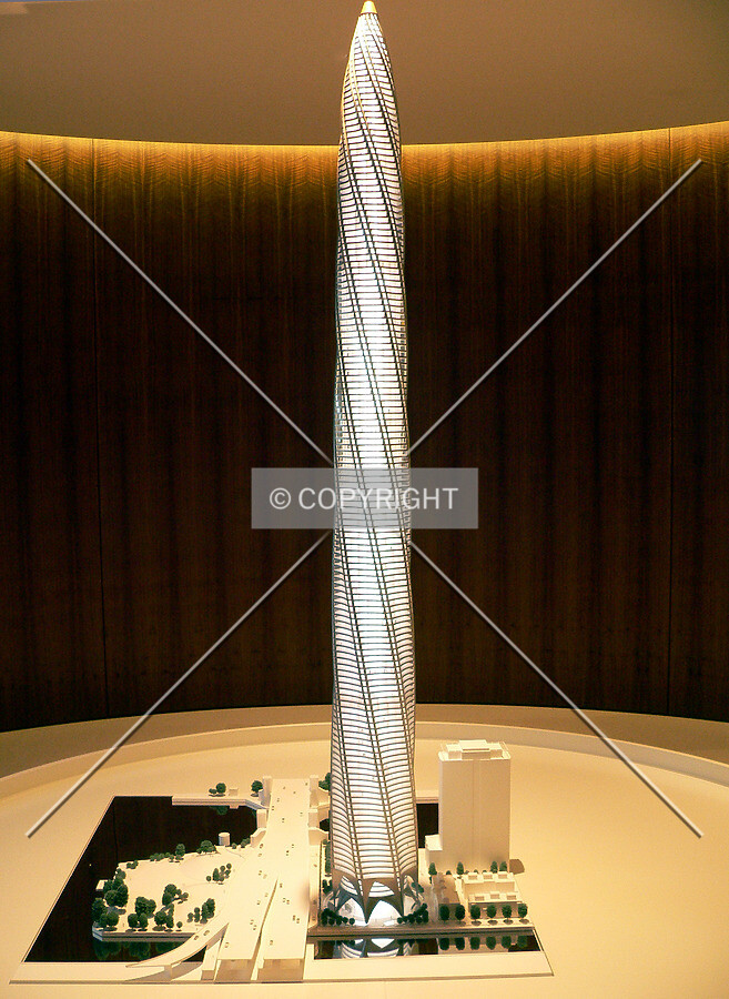 Southern view towards the model in the sales center