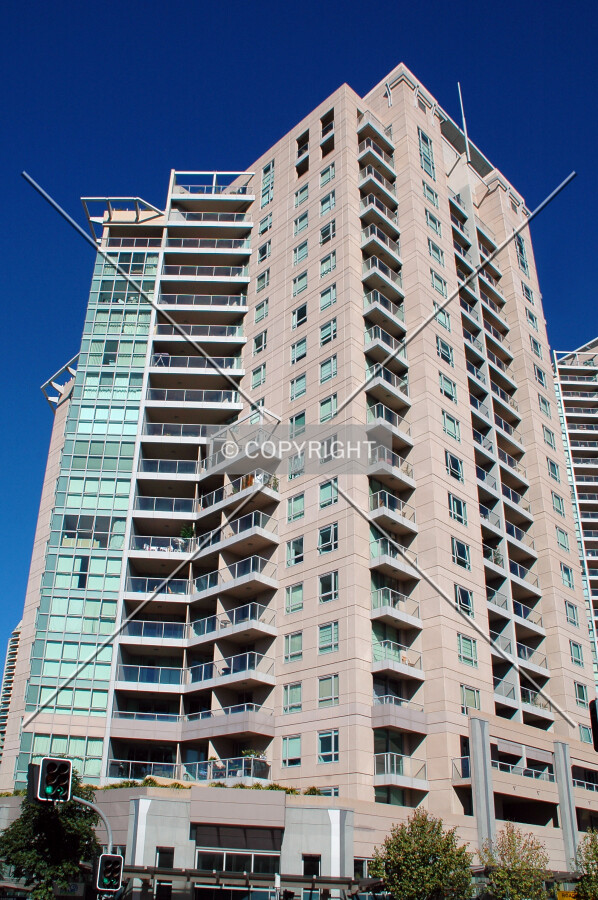 Looking up the northeast corner