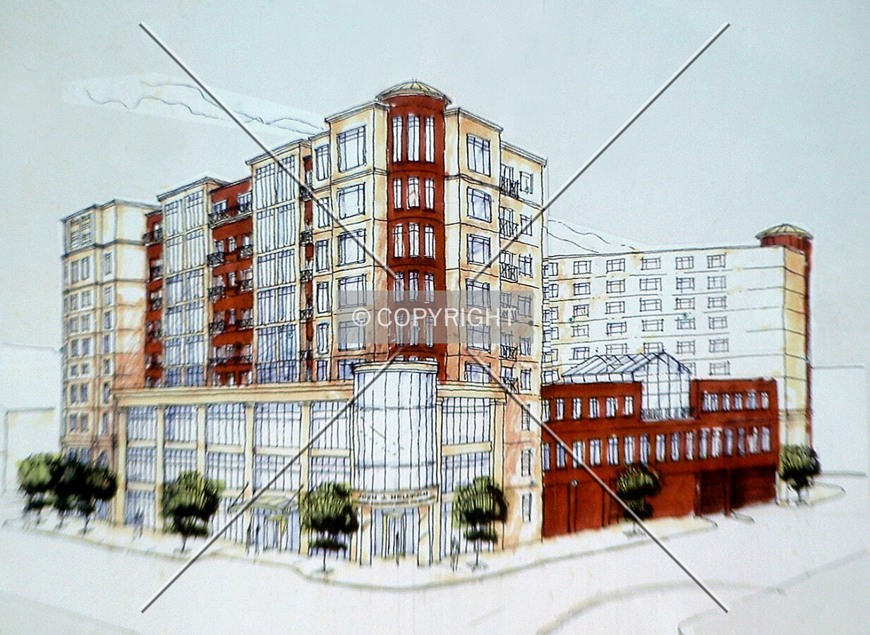 Rendering shown on building sign as of December 16, 2004