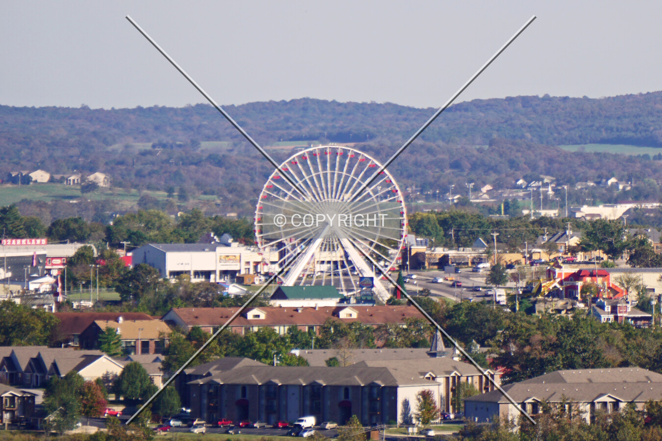 Distant view from the northwest; October 21, 2016