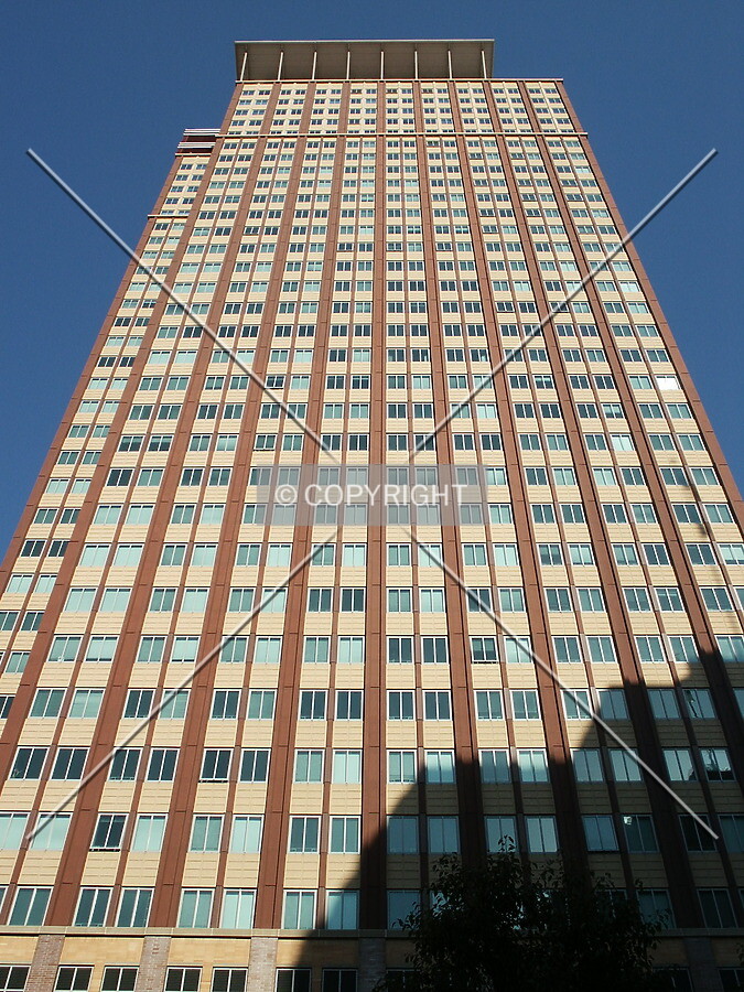 Looking up the west facade