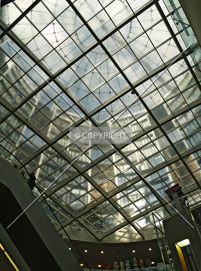 Looking up to the courtyard