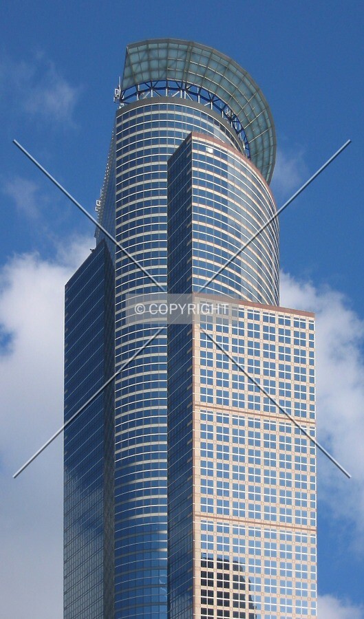 Top floors from the west along 6th Street South