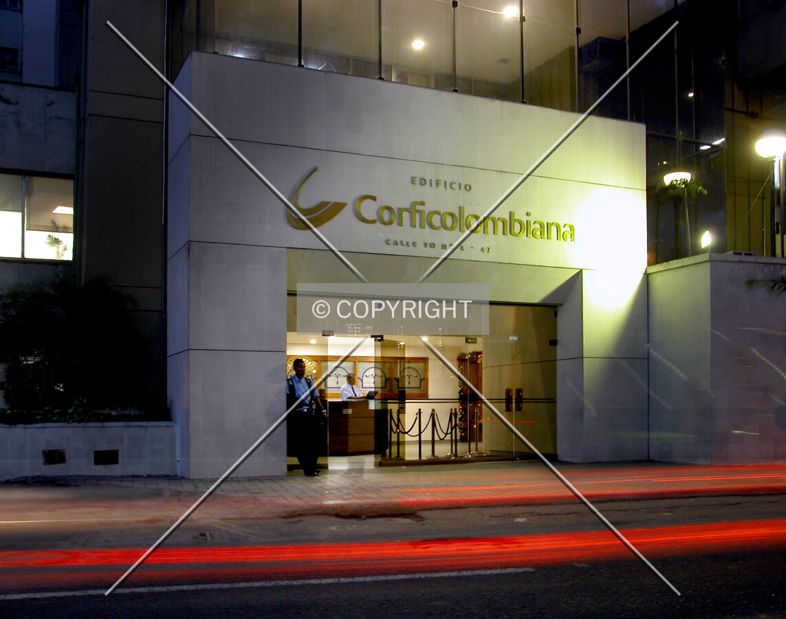 Night view of the west entrance