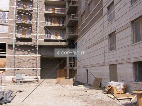 Inside corner at ground level