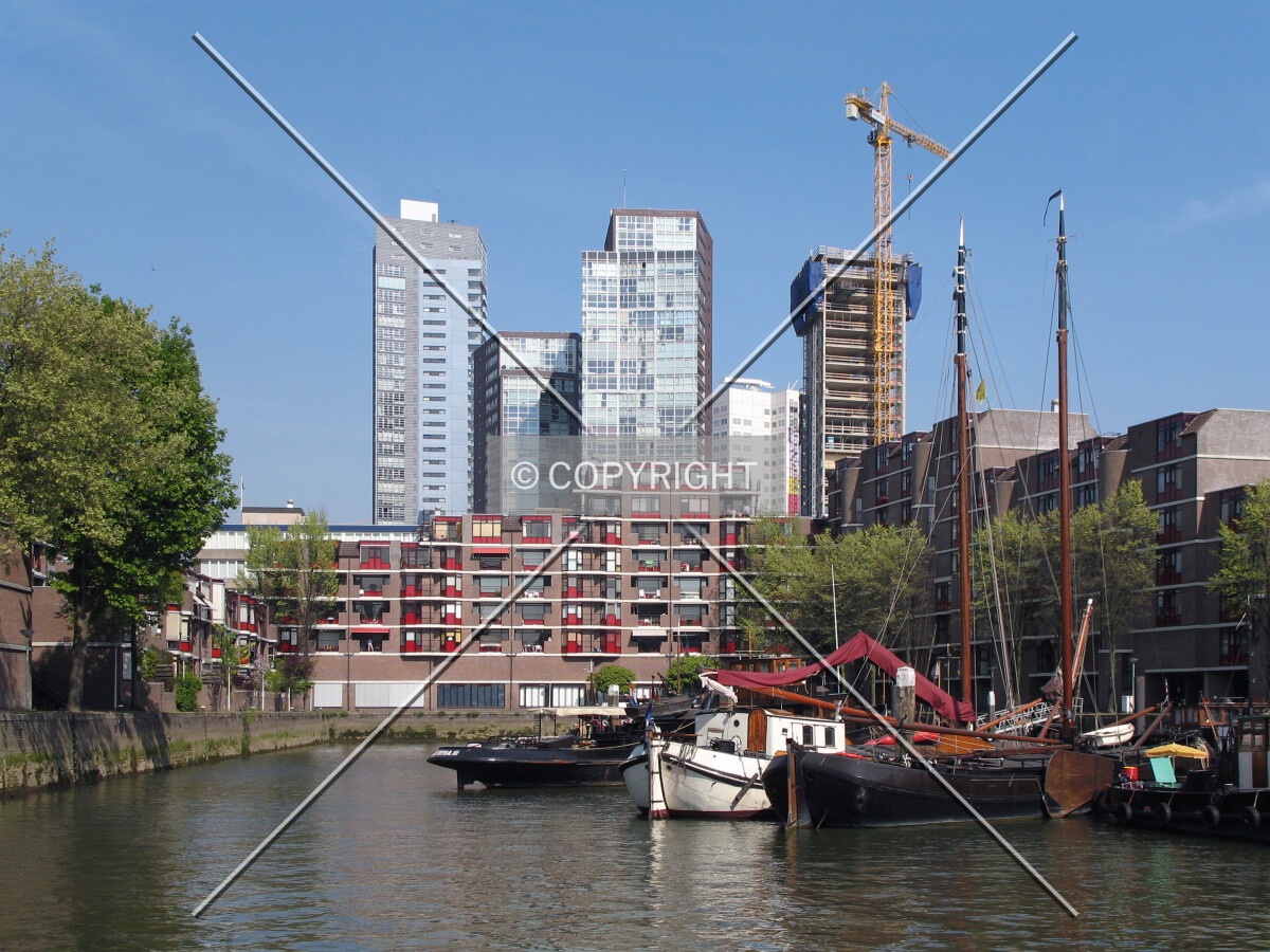 View from Leuvehaven with Harbour Village and Waterstadtoren on the left