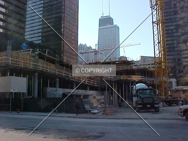 Looking north into the construction site
