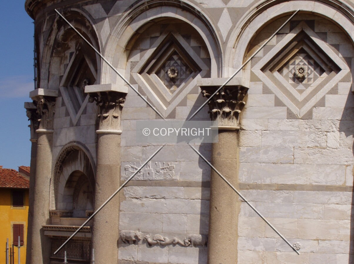 The sculpted ships remember the ancient naval supremacy of Pisa