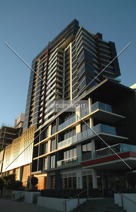 Southwest corner at sunset