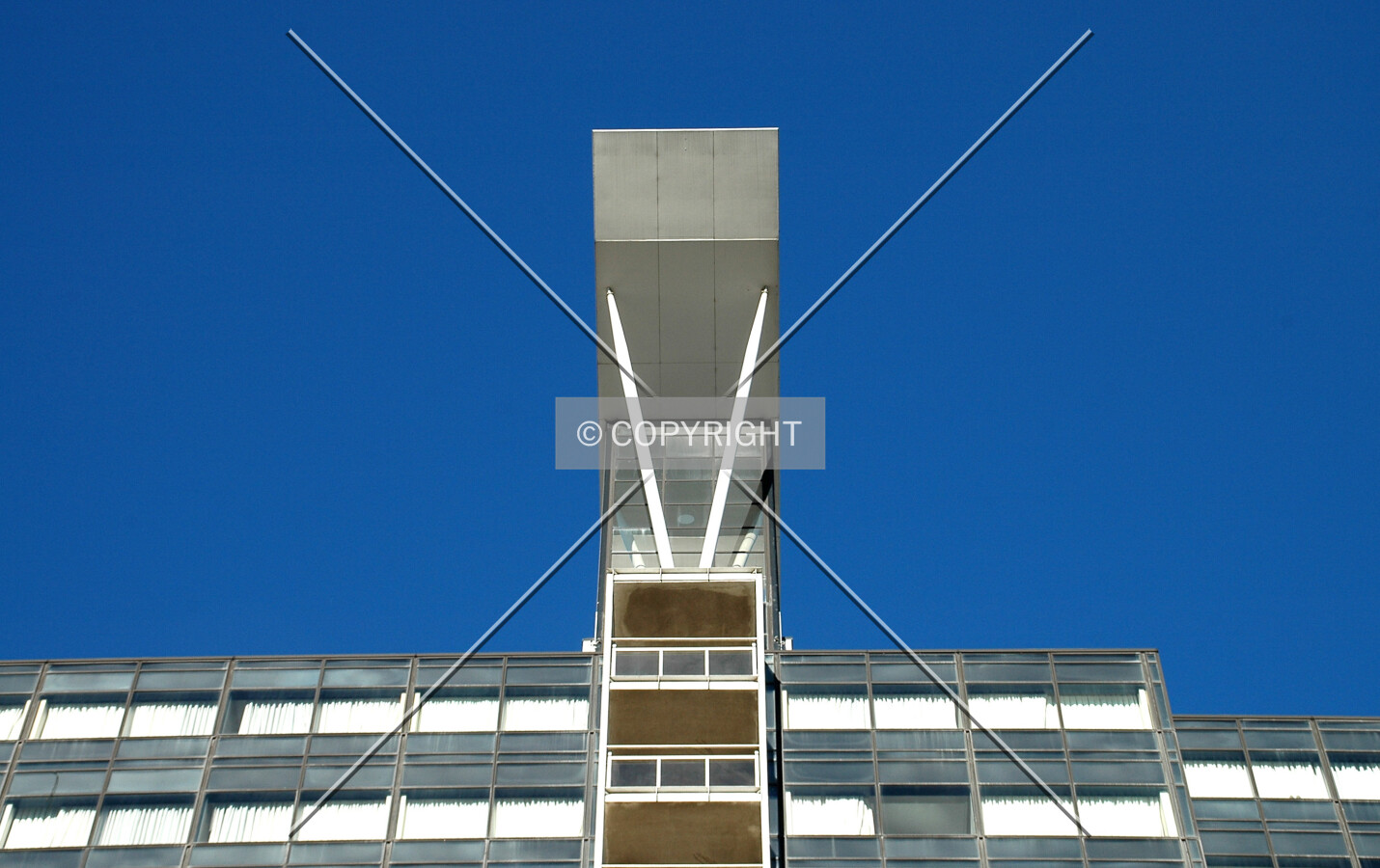 The hotel pool is located in this rooftop feature
