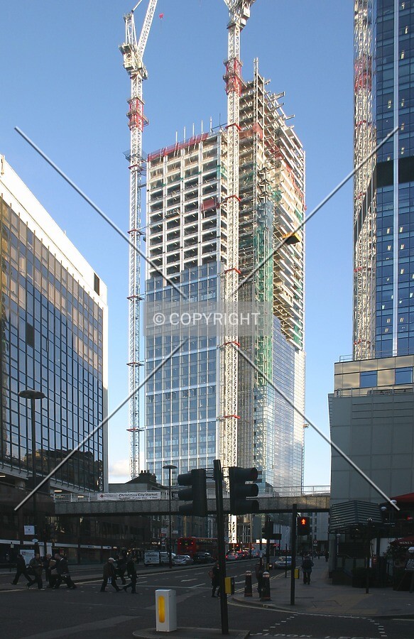 View east from the junction of Wormwood Street, London Wall and Old Broad Street