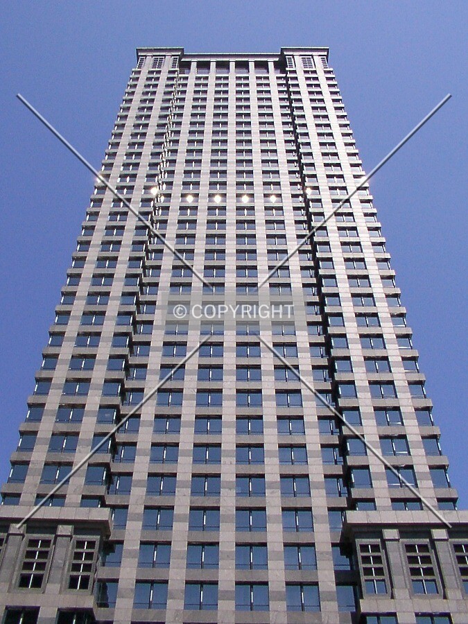 Looking up the south facade