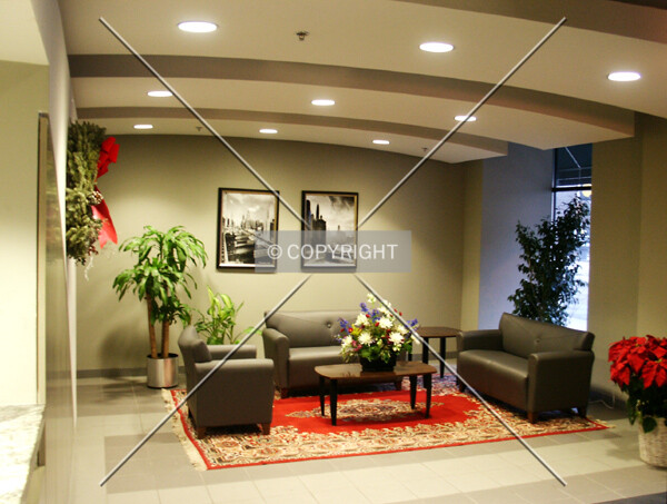 Lobby during Christmas season