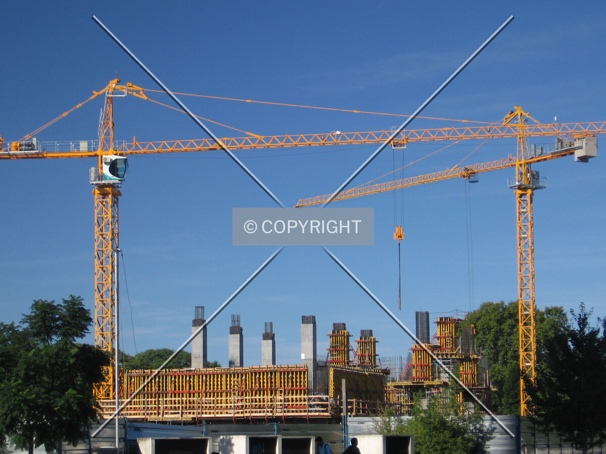 The columns starting to rise to the first office level