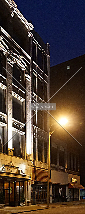 View from the northeast at night; December 25, 2017