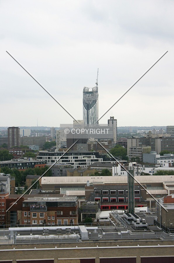 View south from the Blue Fin Building's 10th floor roof terrace