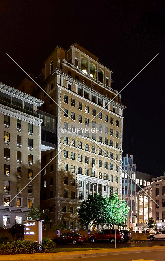 From the southwest at night; June 6, 2018