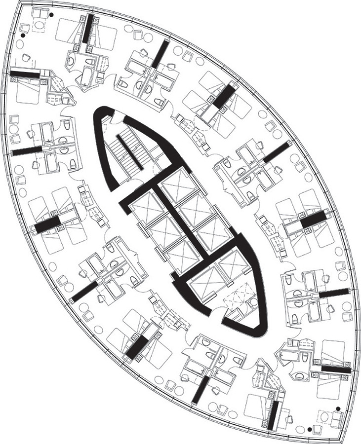 Typical floor plan (hotel)