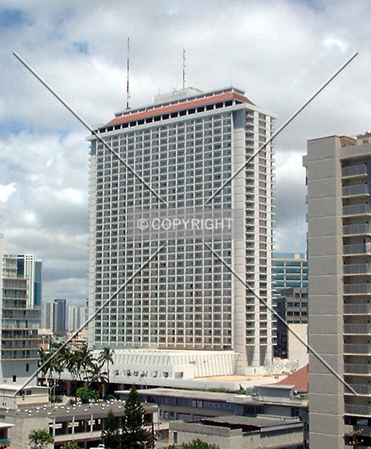 View to the west from the Hawaii Convention Center Rooftop Gardens